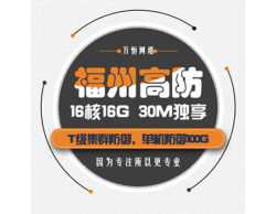 福州高防服务器租用,福州单线/双线服务器100G单机硬防,16核16G 30M独享