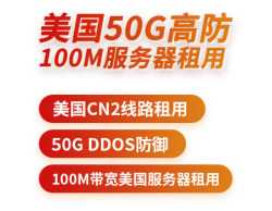 美国50G高防服务器网站防攻击美国大带宽服务器cn2线路