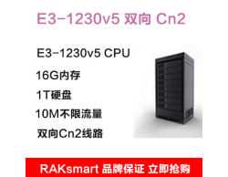 RAKsmart  E3-1230v5 双向Cn2 16G内存  1T硬盘 10M不限流量