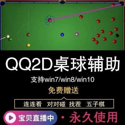 电脑QQ2D桌球瞄准器 QQ游戏辅助台球 连连看 对对碰 找茬 五子棋